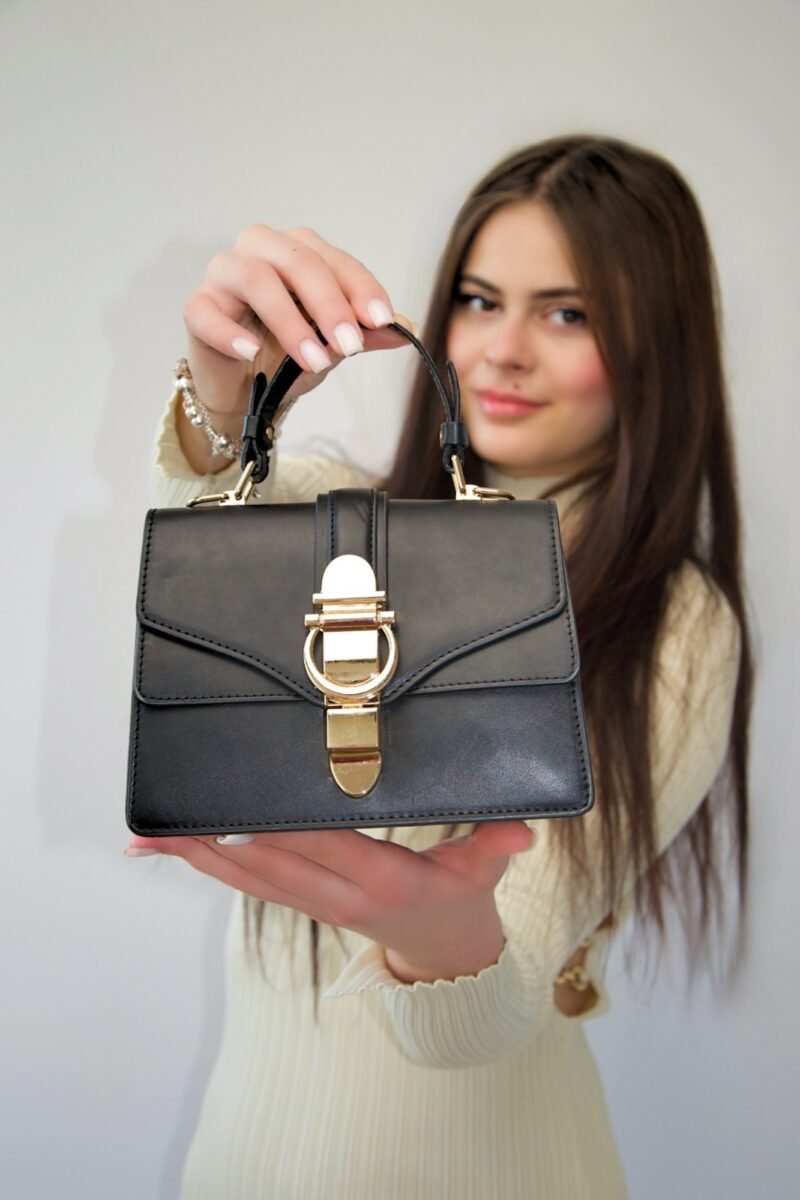 Originele Aron Atelier damestas – schoudertas Hope Black Triple Handtas zwart tas