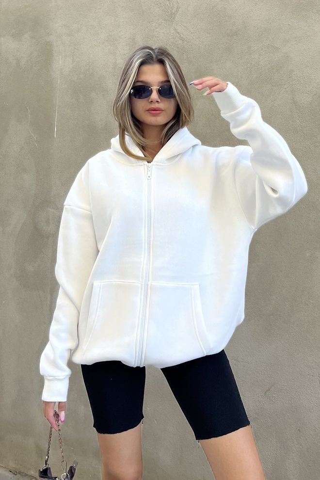 witte hoodie