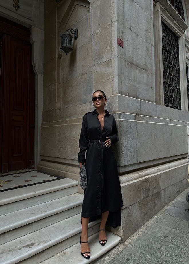 Satijn zwarte jurk satijn zwarte jurk